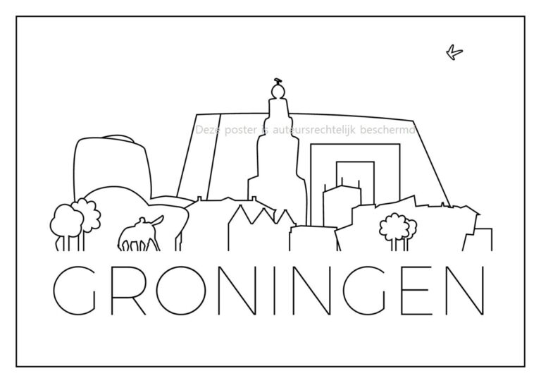 (TIP!) Skyline Groningen poster voor aan je muur I Go Groningen shop