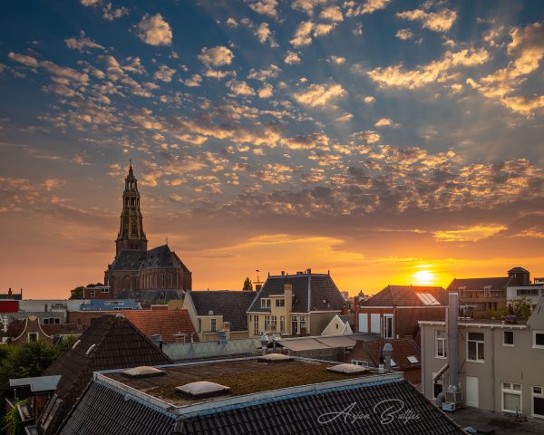 Stadswandeling Groningen: workshop zonsondergang fotografie Melvin Jonker- foto van Arjan Battjes