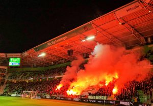 FC Groningen PSV: supporters tijdens voetbalwedstrijd in Euroborg stadion Groningen