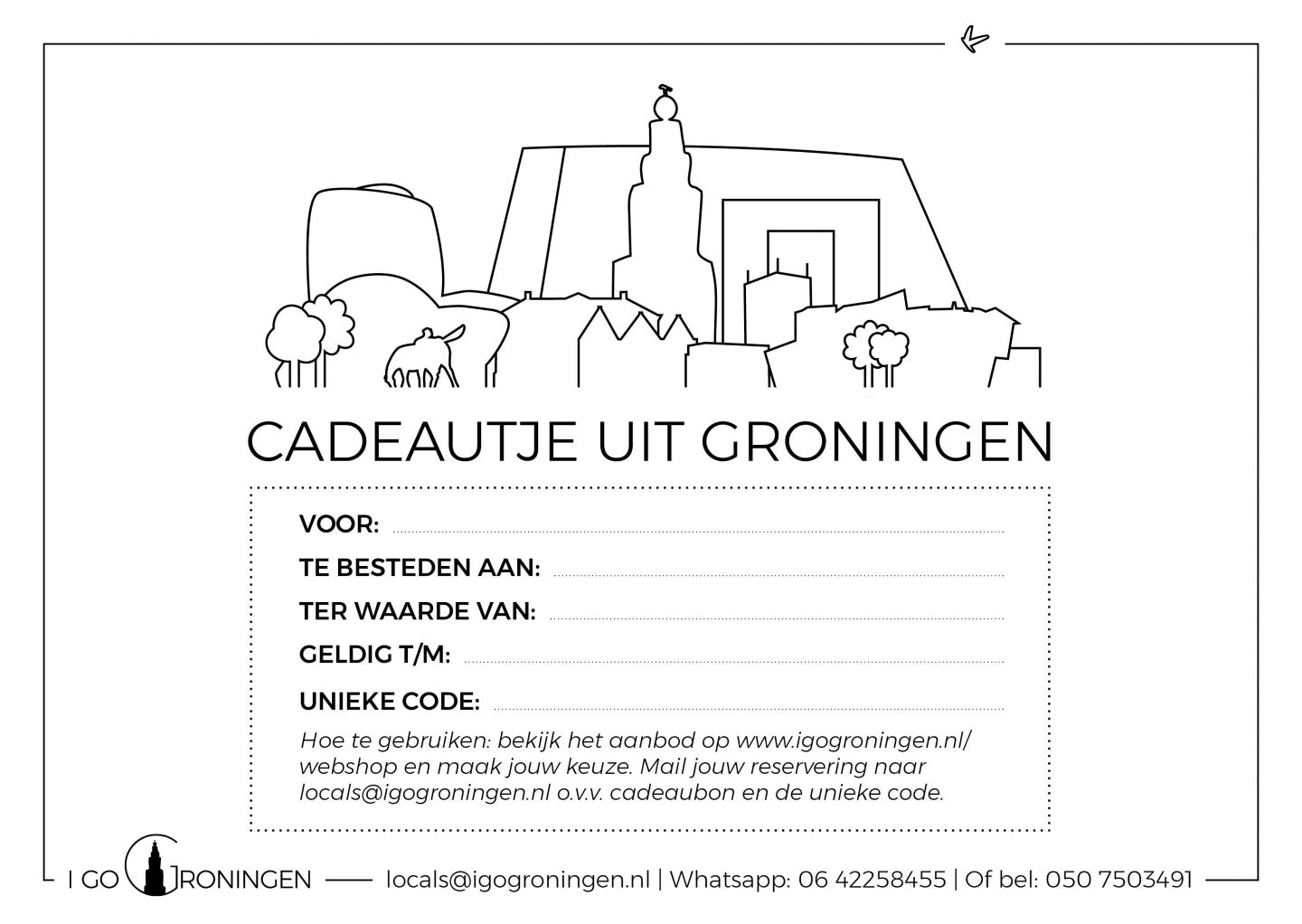 uitlaat Vegen Correspondent Het allerleukste cadeautje om te geven: de I Go Groningen cadeaubon