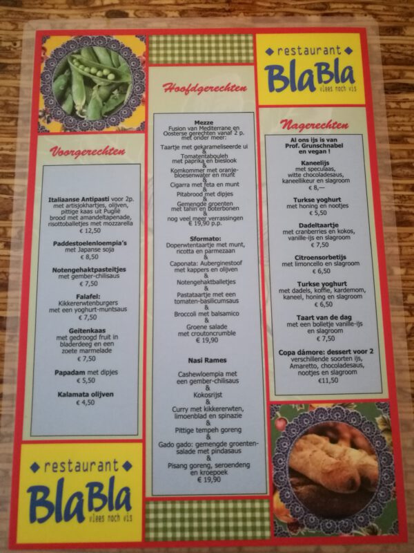 BlaBla Groningen - vegetarisch restaurant Groningen. Ook vegan.