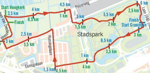 Hardlopen Groningen: Hardlooproute 4Mijl Hoogkerk Stadspark