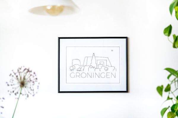 Poster Groningen met skyline Groningen Stad
