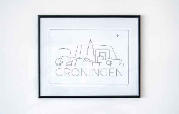 Poster Groningen met skyline Groningen Stad