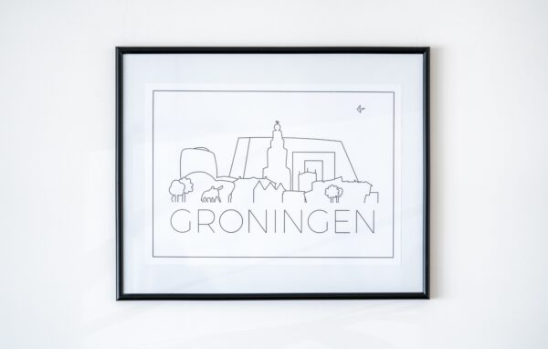 Poster Groningen met skyline Groningen Stad