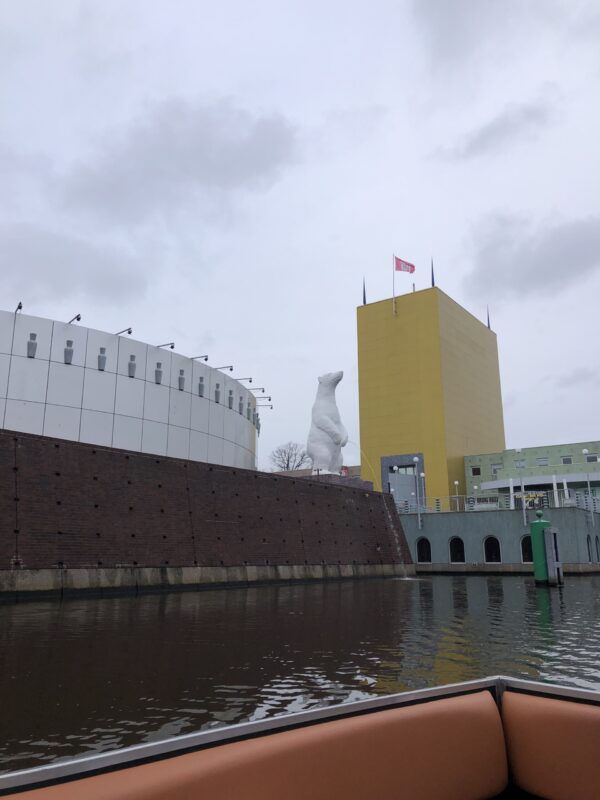 de Plassende IJsbeer kunstwerk bij Groninger Museum