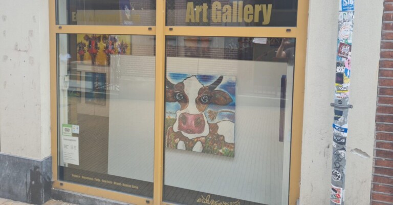 Leuke galeries en ateliers in Groningen om te bezoeken: Art Gallery Erik Zwezerijnen: kleurrijke kunst in hartje Groningen. Foto door Lieuwe Rozema