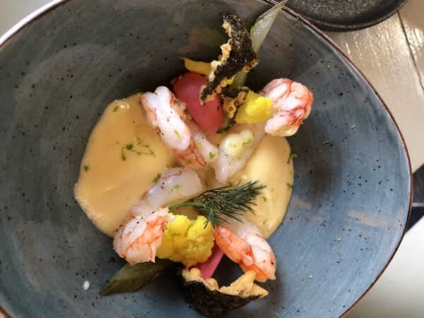 Gamba's op het terras van Pronk in een binnentuin aan de Vismarkt in Groningen